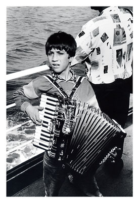 Child playing the accordion